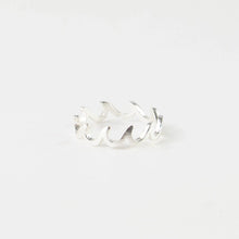 Pineapple Island Crashing Waves Adjustable Silver Plated Ring