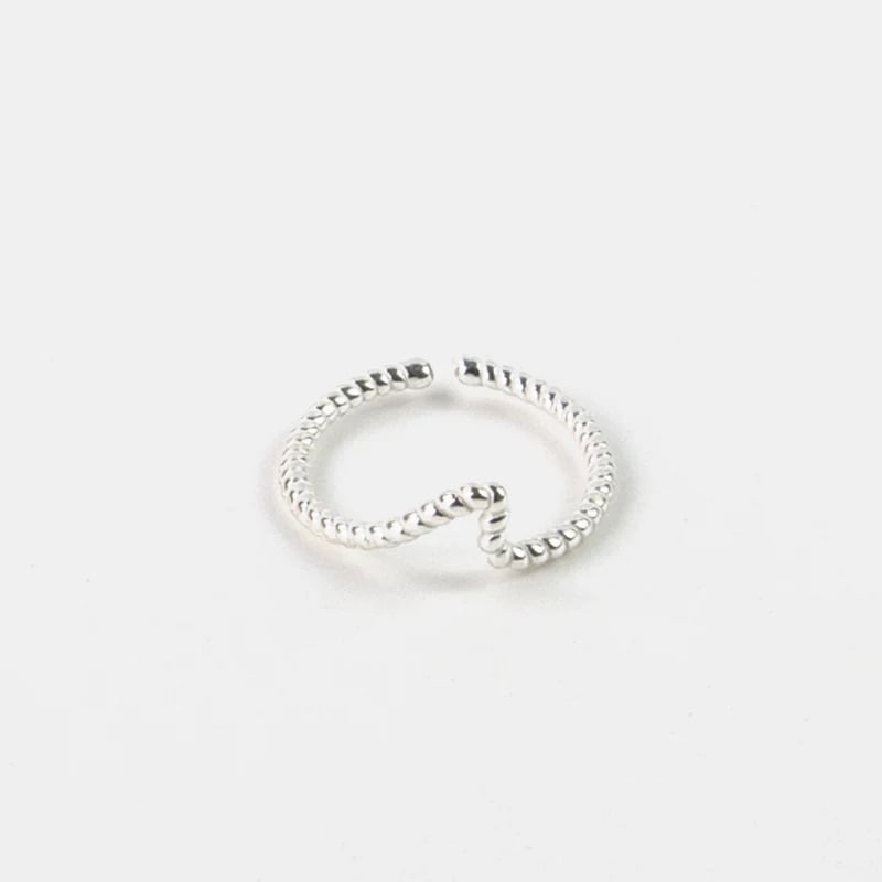 Pineapple Island Crest of the Wave Adjustable Ring in Silver