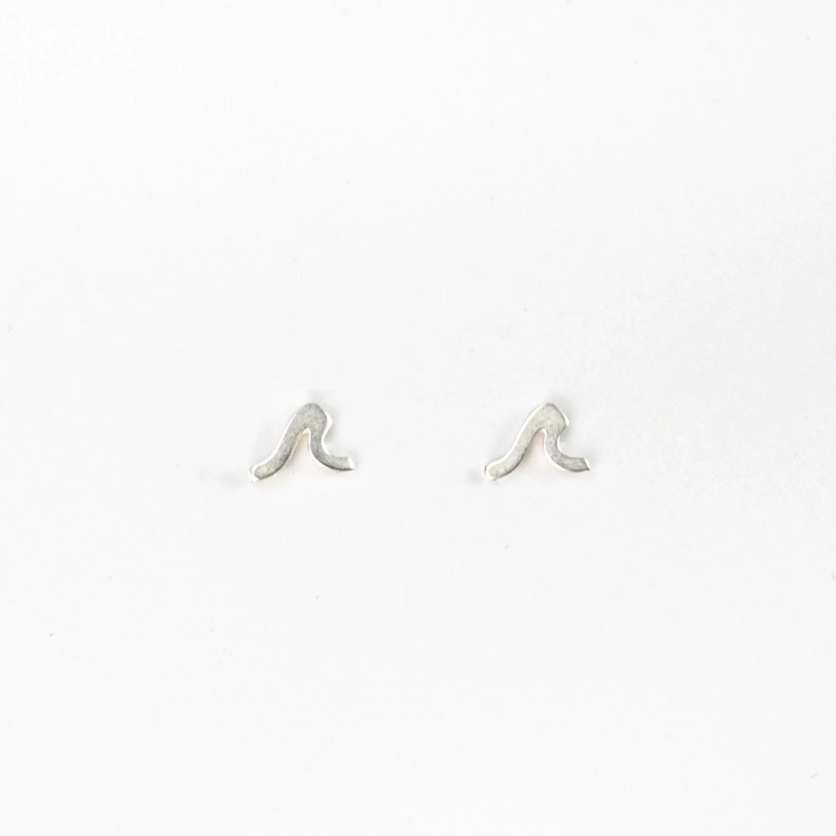 Pineapple Island Surfer Girl Wave Stud Earrings in Sil