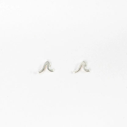 Pineapple Island Surfer Girl Wave Stud Earrings in Sil