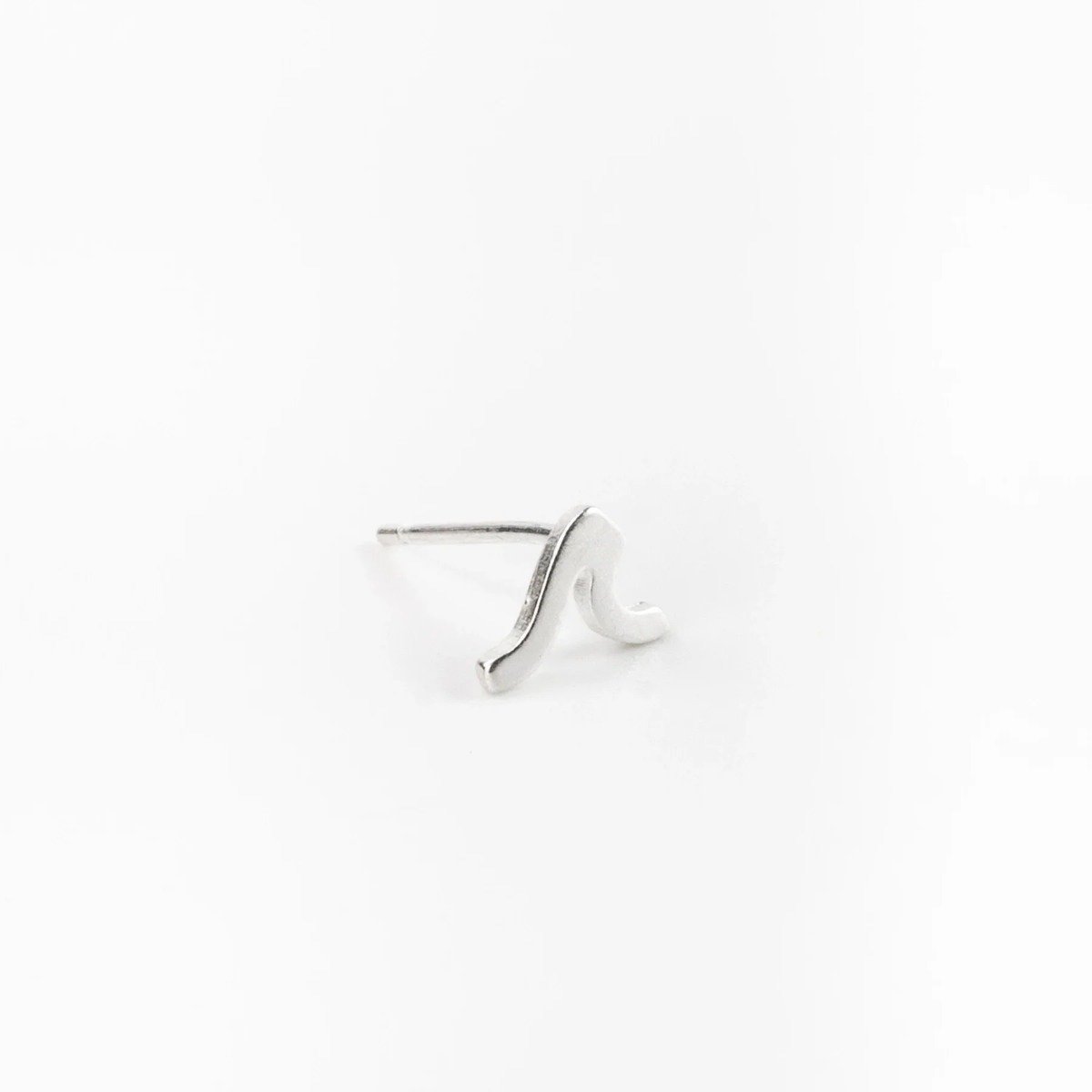 Pineapple Island Surfer Girl Wave Stud Earrings - Silver