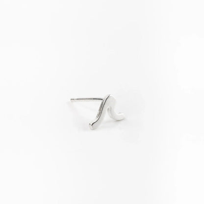 Pineapple Island Surfer Girl Wave Stud Earrings - Silver