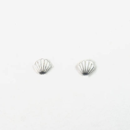 Pineapple Island Seashell Stud Earrings in Silver