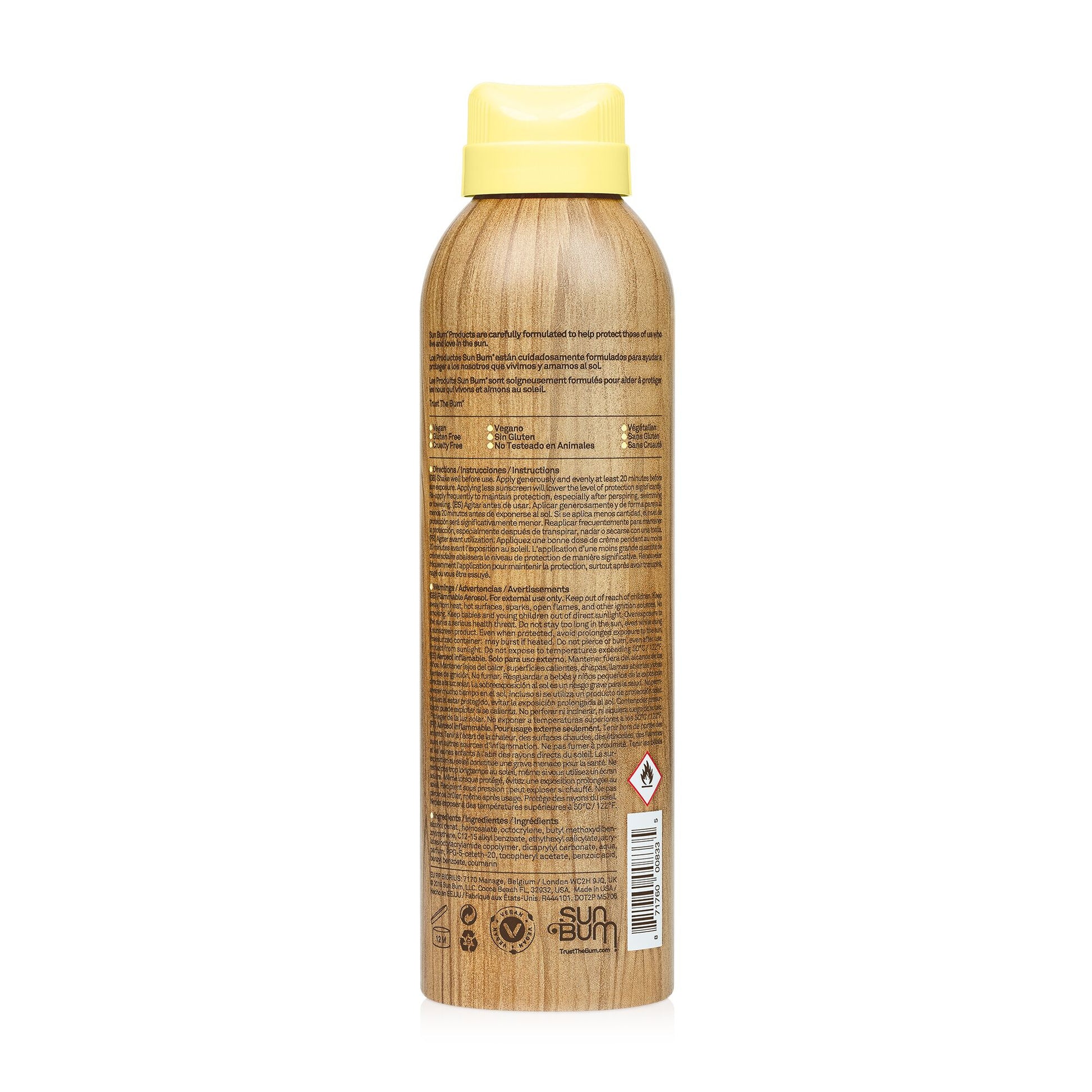 Sun Bum Original SPF 50 Sunscreen Spray back