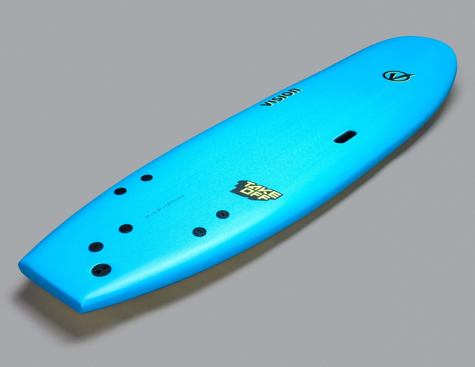 Vision TakeOff 7'0 Surfboard XPS in Cyan/Flash Green
