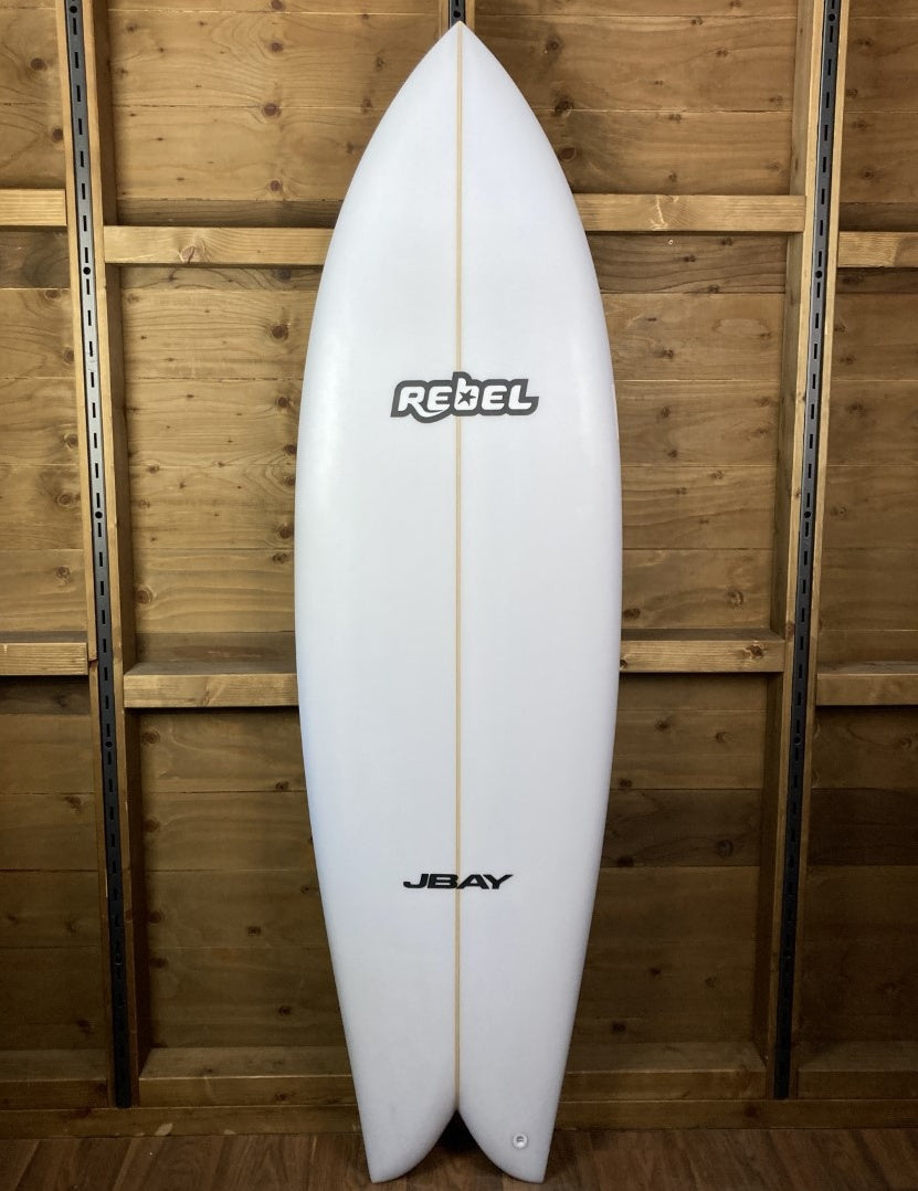 Rebel Retro Fish Surfboard - White
