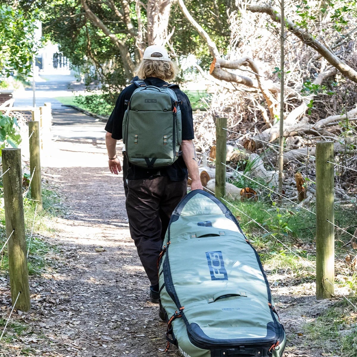 FCS Travel 3W Shortboard/Fish Wheelie Board Bag - Alpine