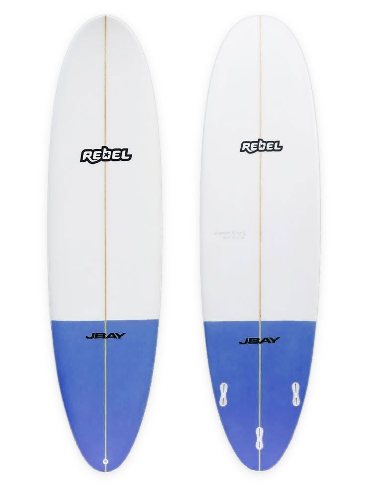 Rebel Mini Mal Surfboard - Dark Blue Tail Dip - Full View
