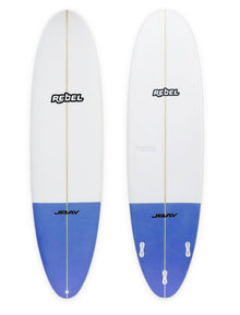 Rebel Mini Mal Surfboard - Dark Blue Tail Dip - Full View