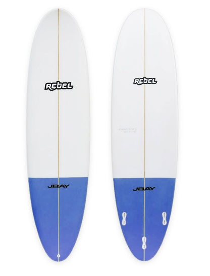 Rebel Mini Mal Surfboard - Dark Blue Tail Dip - Full View