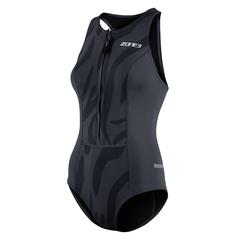 Zone3 Womens Yulex Sleeveless 1.5mm Front Zip Swimsuit in Obsidian Black