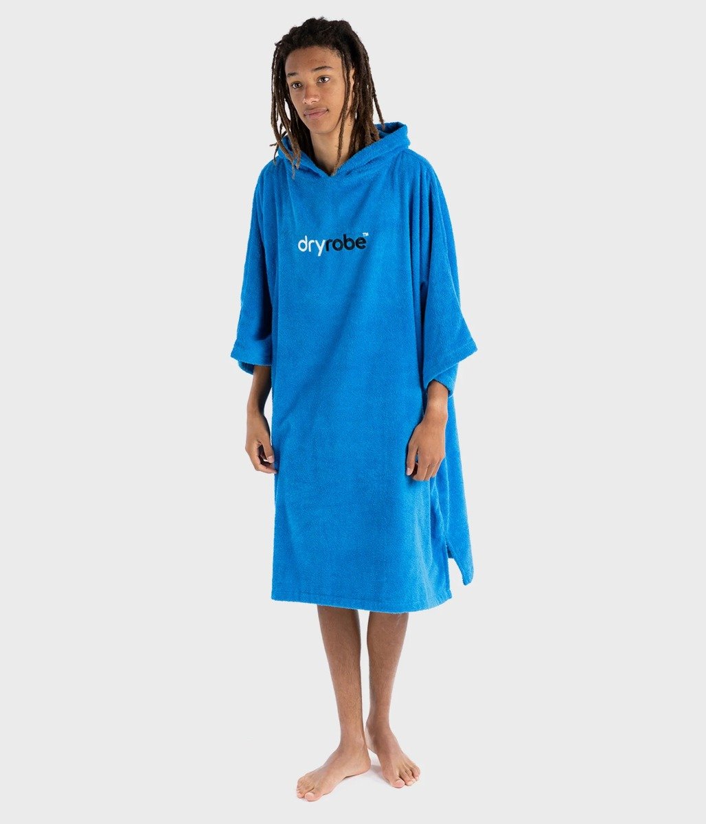 Dryrobe Organic Towelling Changing Robe in Cobalt Blue