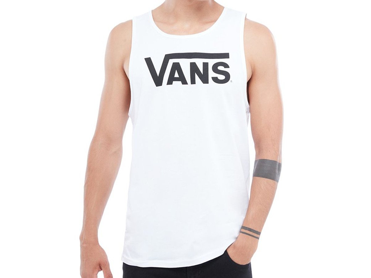 Vans Classic Mens Tank Tee in White - Front