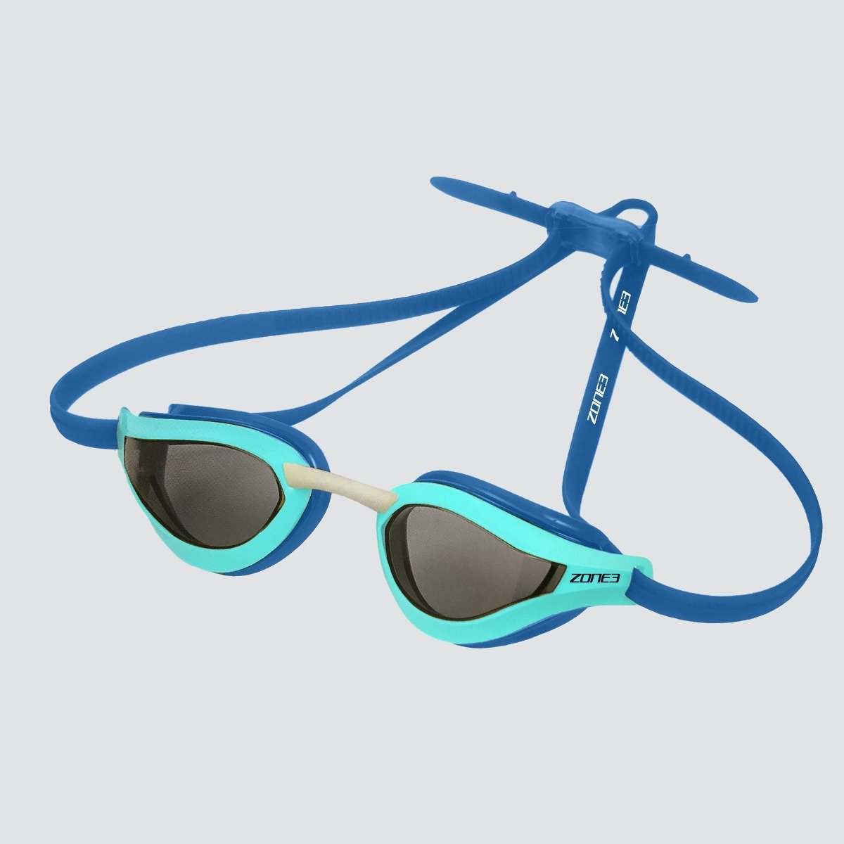 Zone 3 Viper Speed Swim Blue Tinted Goggles - Turquoise/Blue - Full View