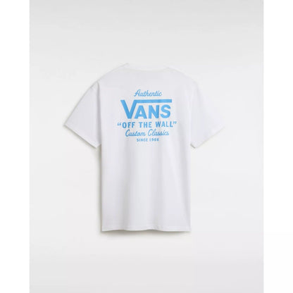 Vans MN Holder ST Classic Tee in White / Malibu Blue