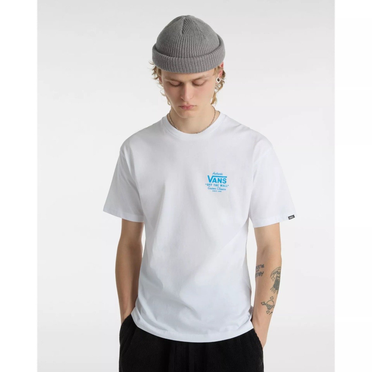 Vans MN Holder ST Classic Tee - White / Malibu Blue
