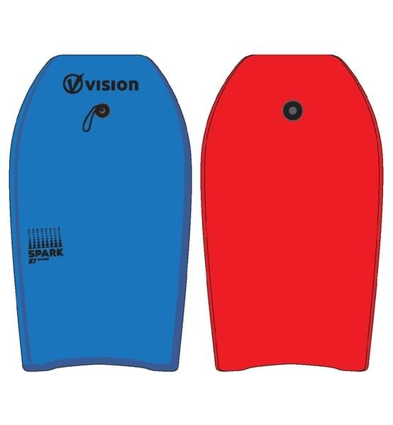 Vision Spark 27" Nipper Bodyboard 2021 - Blue/Red - Top and Bottom