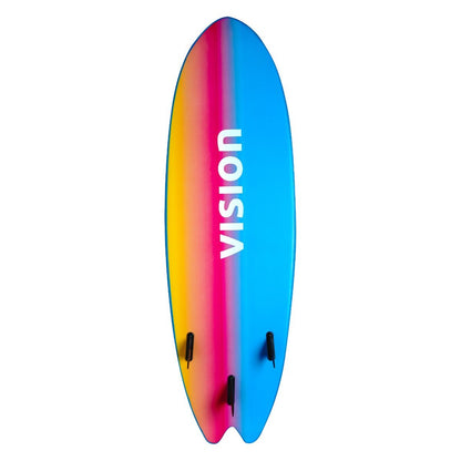 Vision Ignite Soft Fish 6ft 2" Surfboard - Blue/Psychedelic