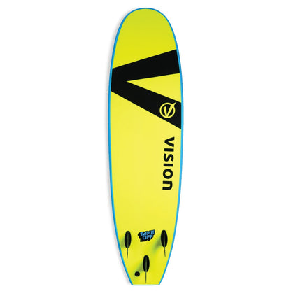 Vision TakeOff 7'0 Surfboard XPS 2021 - Cyan/Flash Green - Back