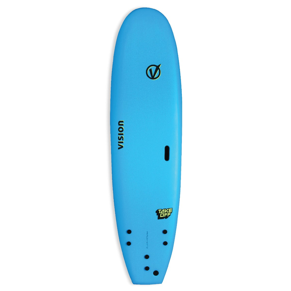 Vision TakeOff 7'0 Surfboard XPS 2021 - Cyan/Flash Green - Front