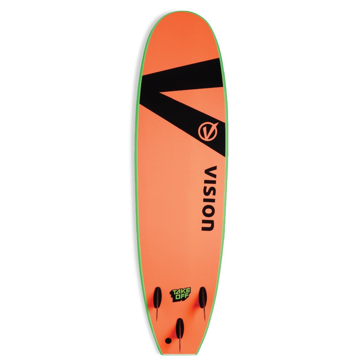 Vision Takeoff 6'6" Shortboard Softtop - Lime/Warm Red - Bottom