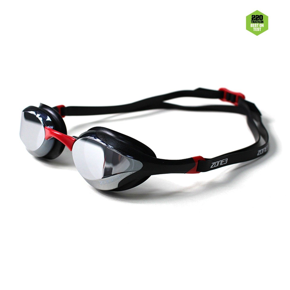 ZONE3 Volare Streamline Polarised Racing Swim Goggles in Black / Red