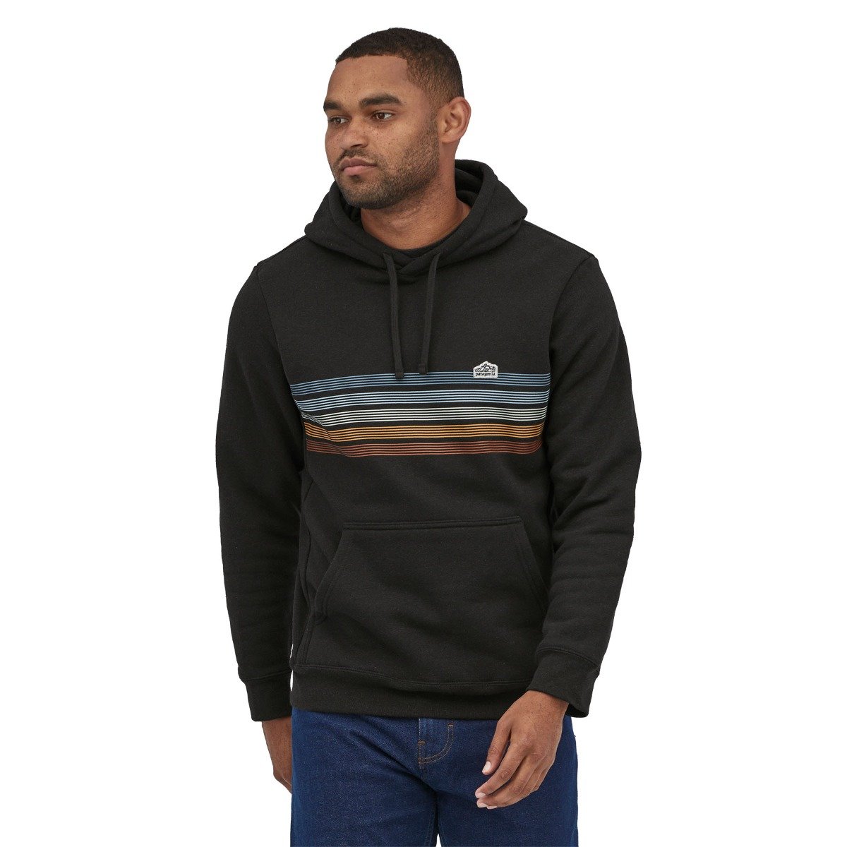 Patagonia Line Logo Ridge Men's Stripe Uprisal Hoody - Ink Black