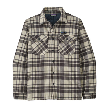 Patagonia Fjord Insulated Midweight Mens Flannel Shirt - Ice Caps/Smolder Blue