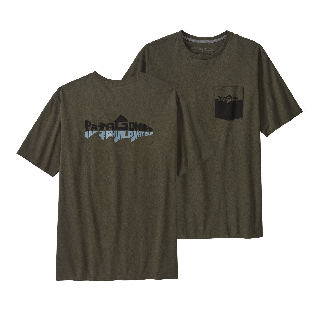 Patagonia Men's Wild Waterline Pocket Responsibili-Tee - Basin Green