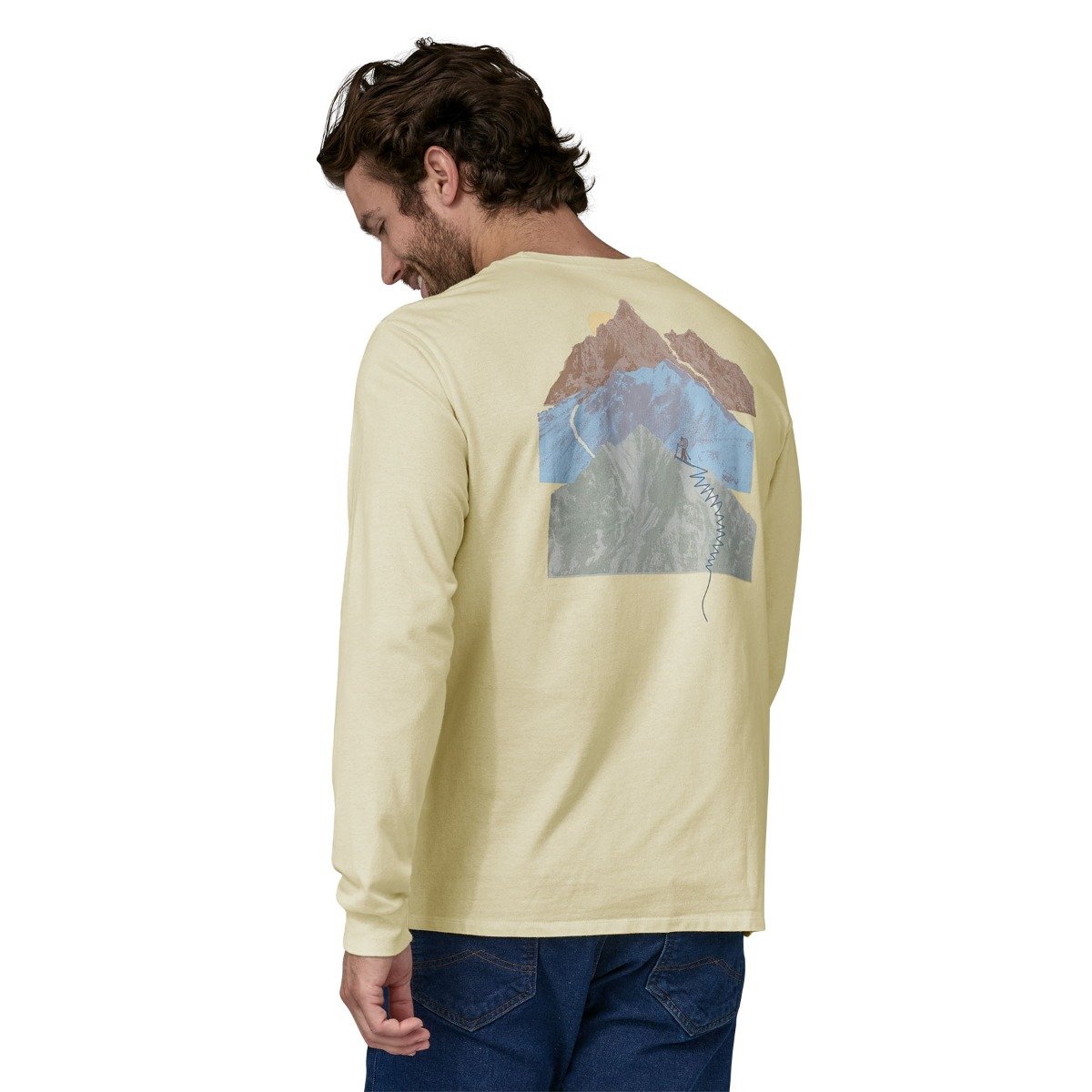 Patagonia Snowstitcher Men's Long-Sleeved Reponsibilli-Tee - Birch White