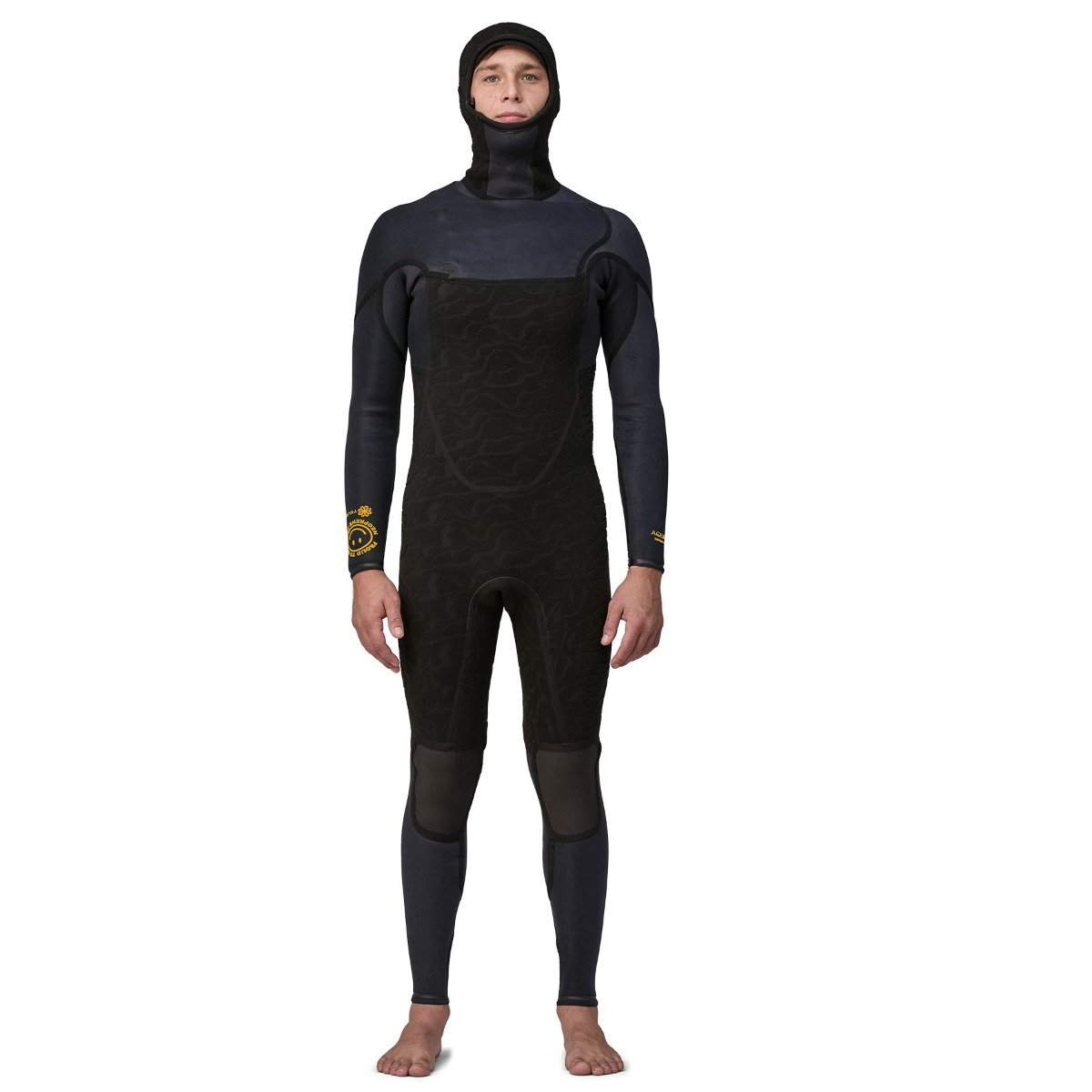 Patagonia R3 Yulex 4.5/3.5mm Mens Front Zip Hooded Wetsuit - Black