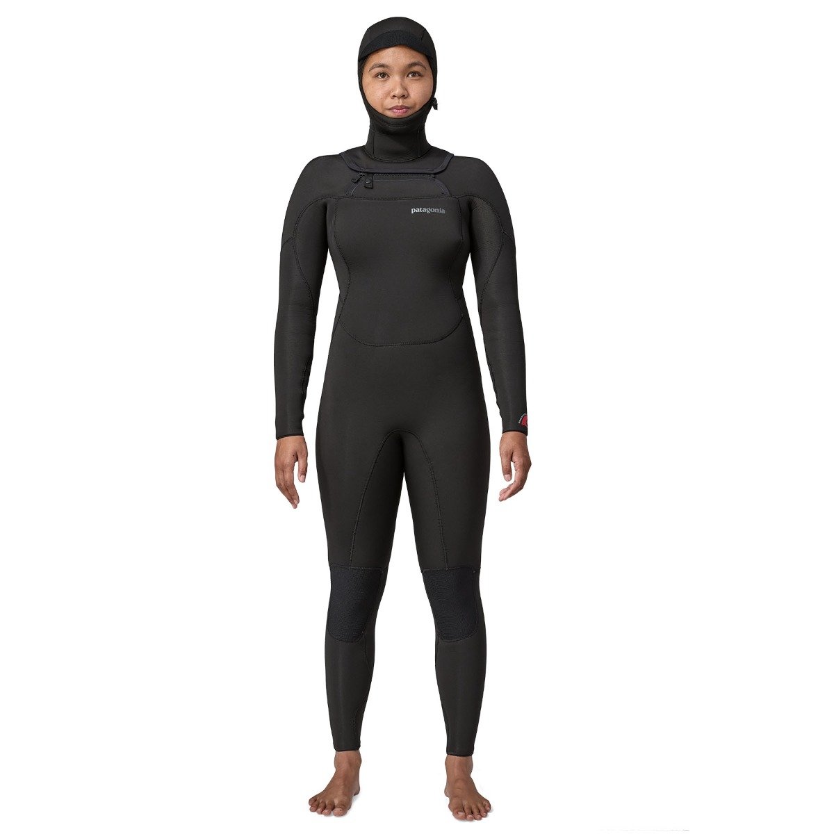 Patagonia Women's R4 Yulex Regulator Chest-Zip 5.5mm/4mm Hooded Wetsuit in Black