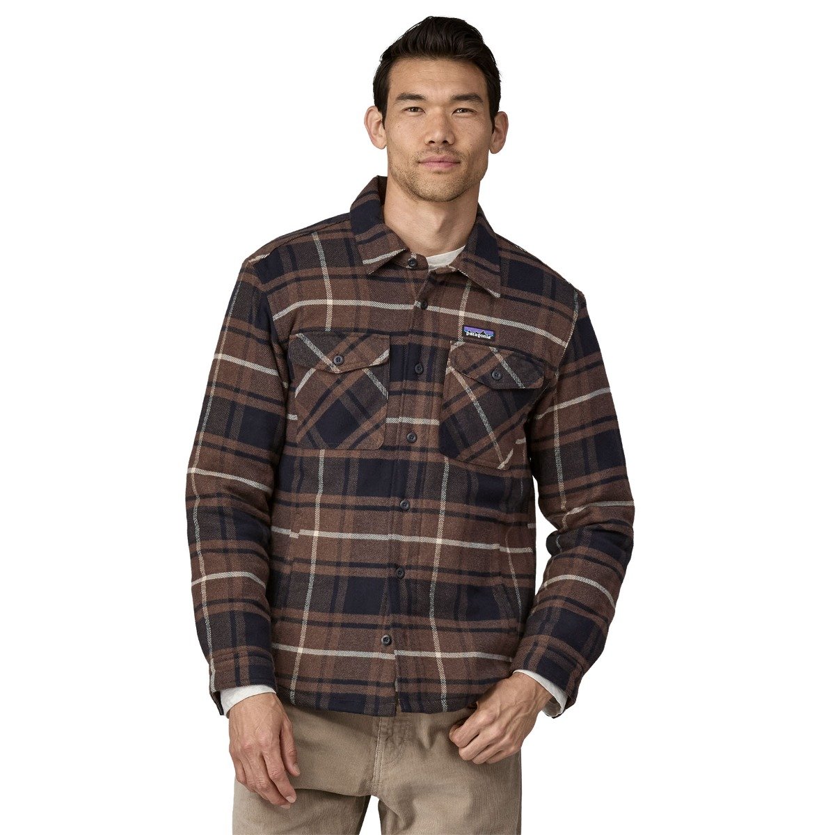 Patagonia Lightweight Insulated Fjord Men's Flannel Shirt - Outdoor/Molasses Brown