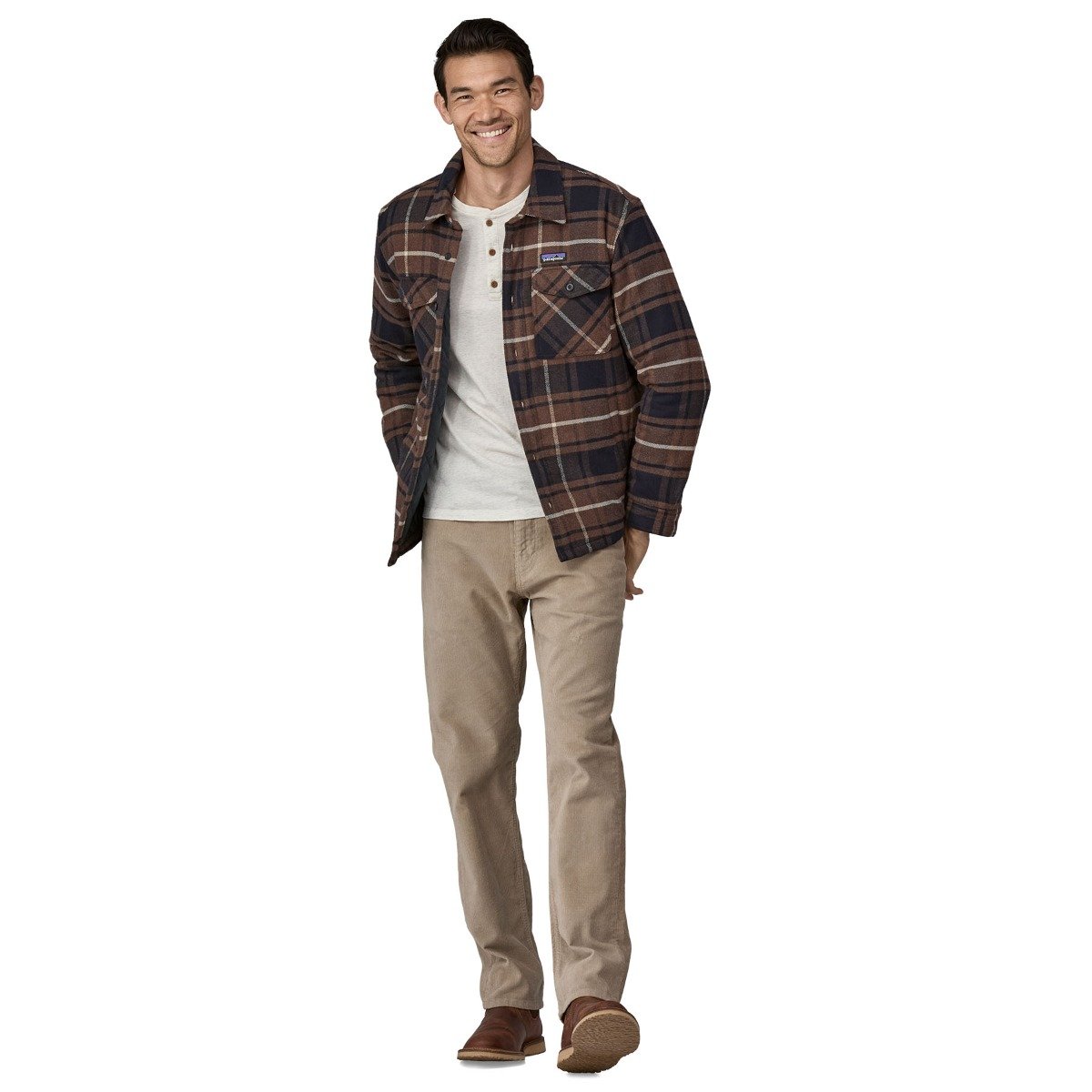 Patagonia Lightweight Insulated Fjord Men's Flannel Shirt - Outdoor/Molasses Brown