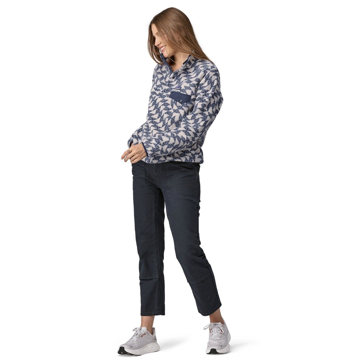 Patagonia Women's Lightweight Synchilla Snap-T Pullover Fleece - Synched Flight Small/Natural