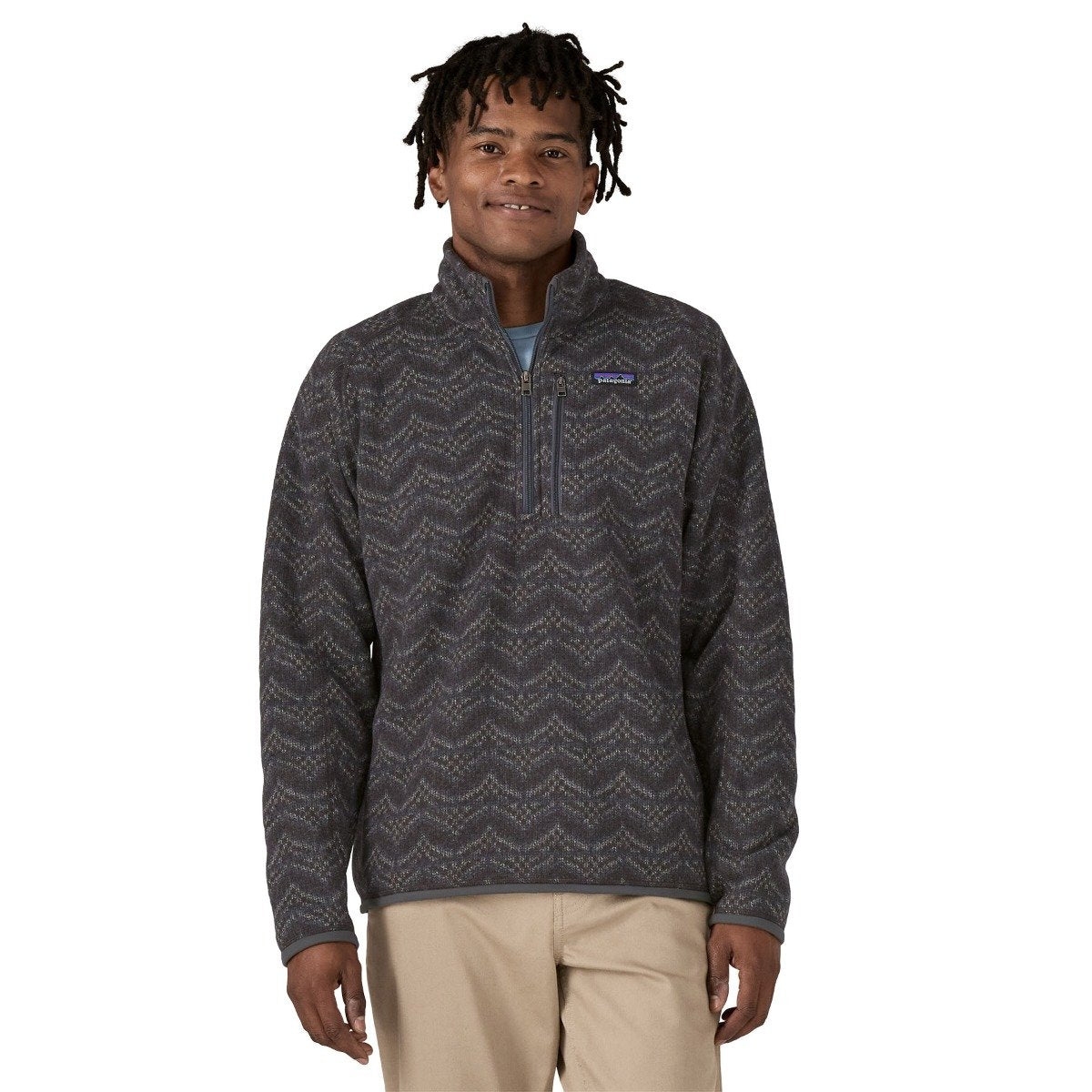 Patagonia Better Sweater 1/4 Zip Mens Fleece - Island Escape/Forge Grey