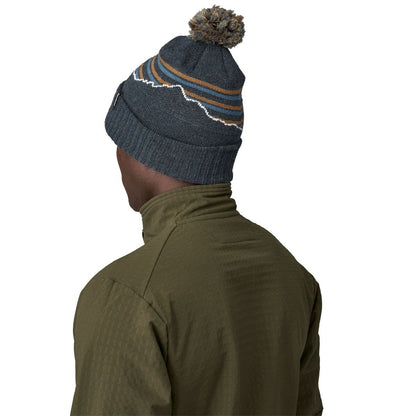 Patagonia Powder Town Unisex Beanie - Fitz Roy Stripe Knit: Smolder Blue
