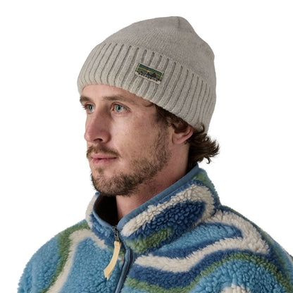 Patagonia Brodeo Unisex Beanie - OG Legacy Label: Crisp Grey