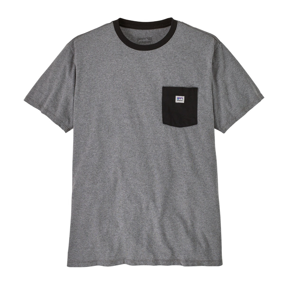 Patagonia Shop Sticker Unisex Pocket Responsibili-Tee - Gravel Heather