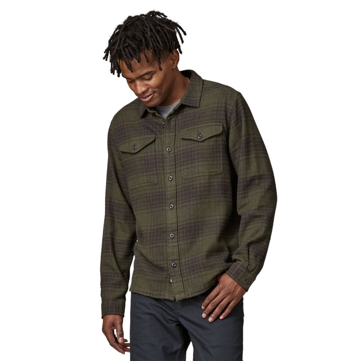 Patagonia Fjord Long-Sleeve Men's Flannel Shirt - Cascade/Basin Green