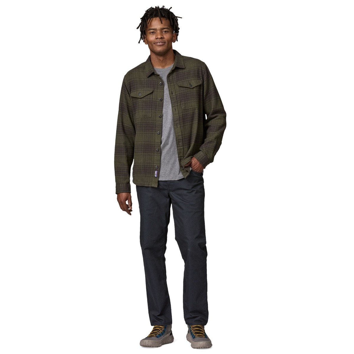 Patagonia Fjord Long-Sleeve Men's Flannel Shirt - Cascade/Basin Green