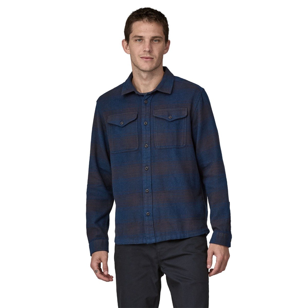 Patagonia Fjord Long-Sleeve Men's Flannel Shirt - Cascade/Tidepool Blue