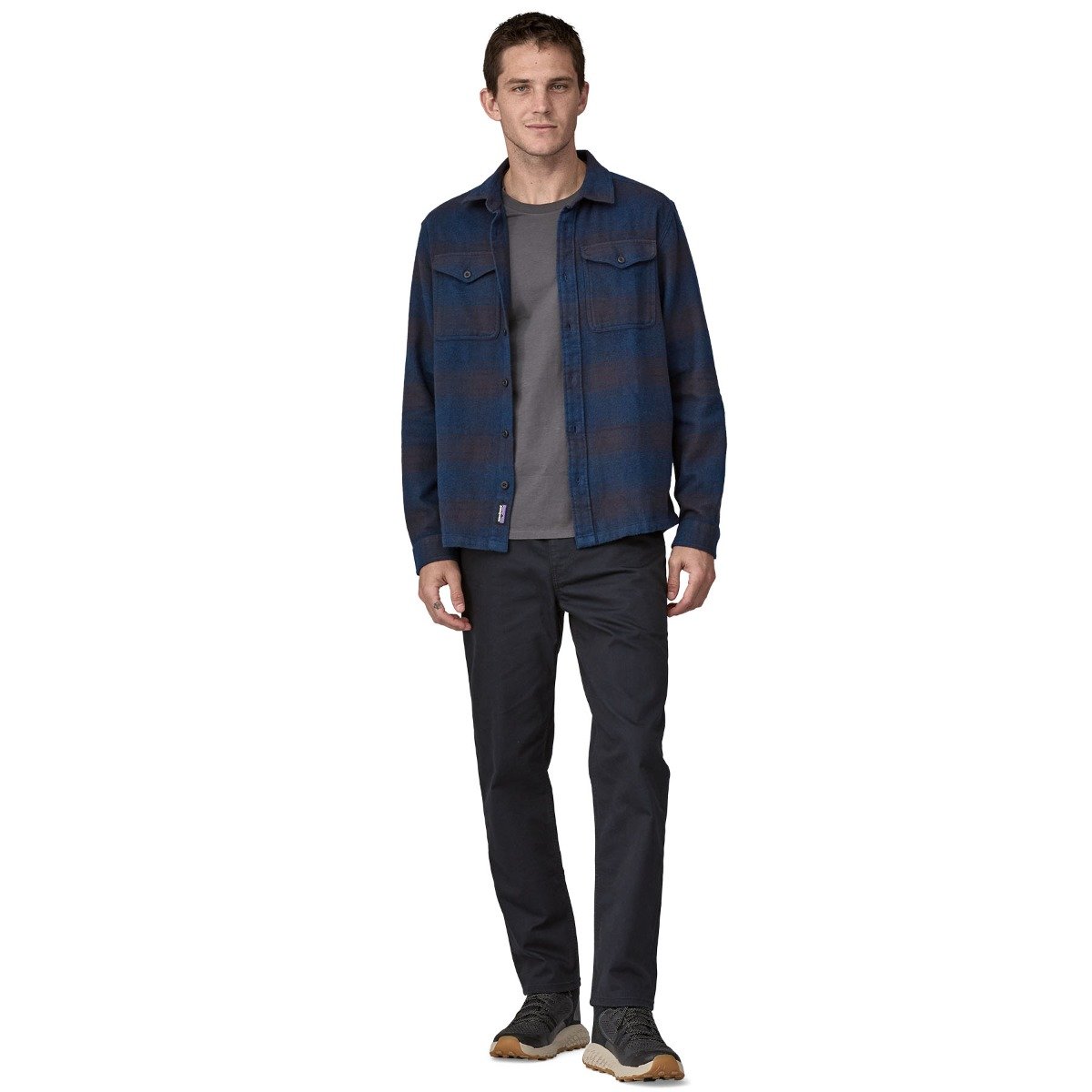 Patagonia Fjord Long-Sleeve Men's Flannel Shirt - Cascade/Tidepool Blue