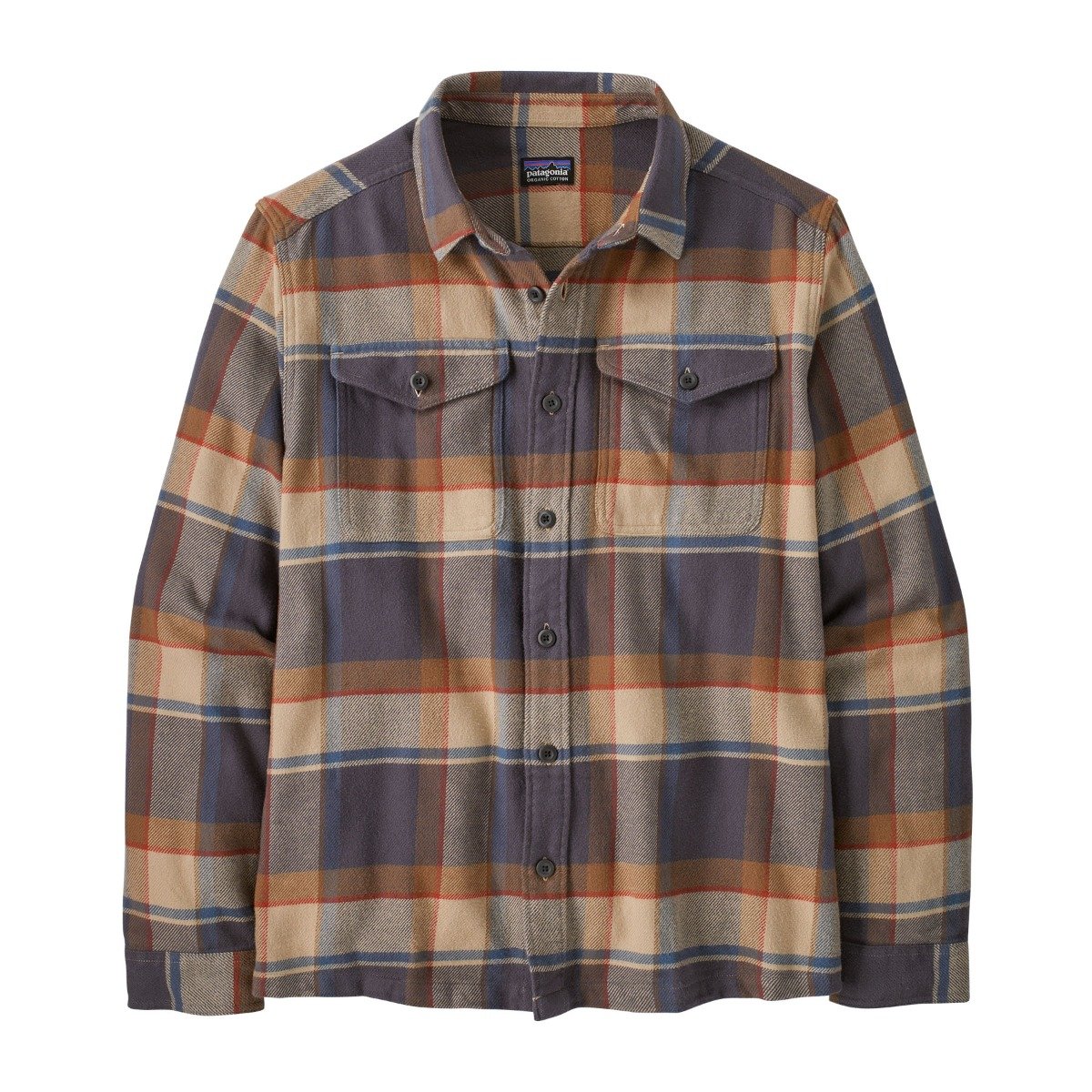 Patagonia Fjord  Long-Sleeve Mens Flannel Shirt - Sunrise Ridge/Forge Grey