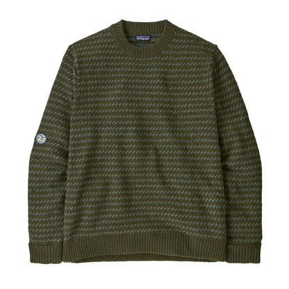Patagonia Recycled Wool-Blend Mens Sweater - Fisherman Stitch/Pine Needle Green