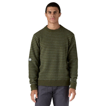 Patagonia Recycled Wool-Blend Men's Sweater - Fisherman Stitch/Pine Needle Green