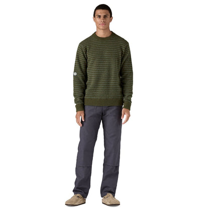 Patagonia Recycled Wool-Blend Men's Sweater - Fisherman Stitch/Pine Needle Green