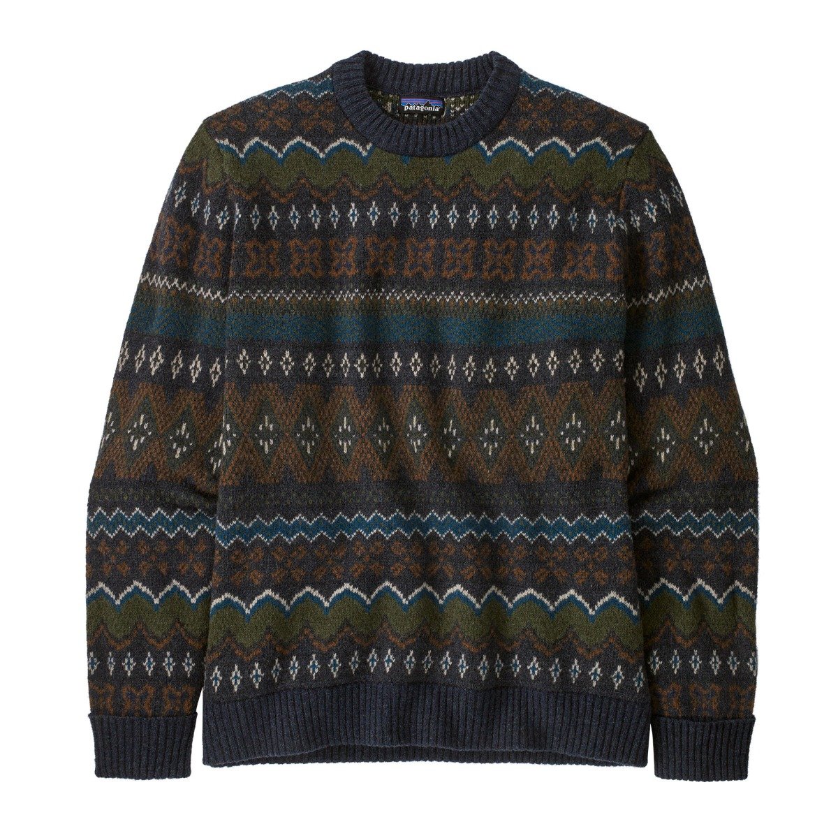 Patagonia Recycled Wool-Blend Mens Sweater - Helmsman/Smolder Blue