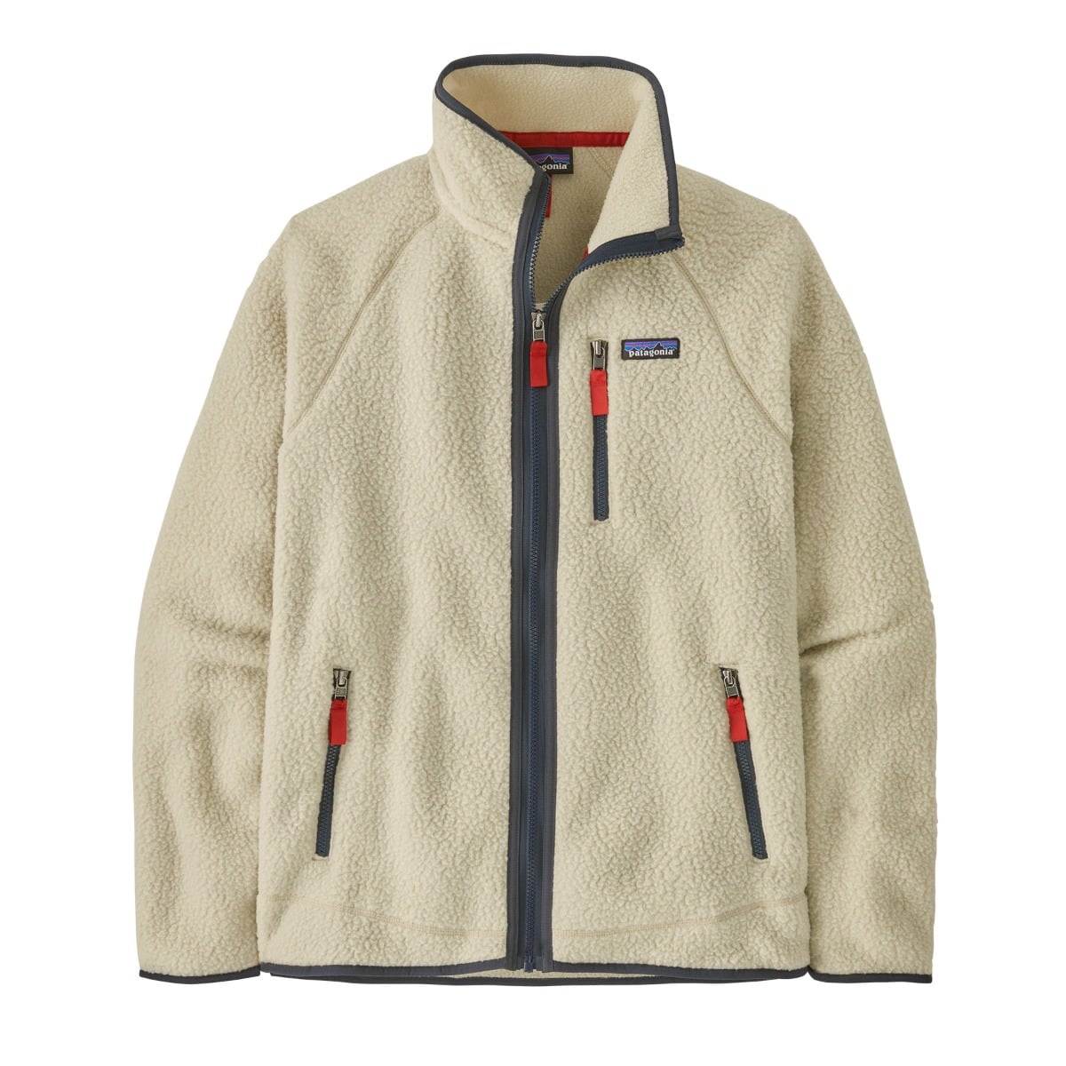 Patagonia Mens Retro Pile Fleece Jacket in Pelican/Smolder Blue