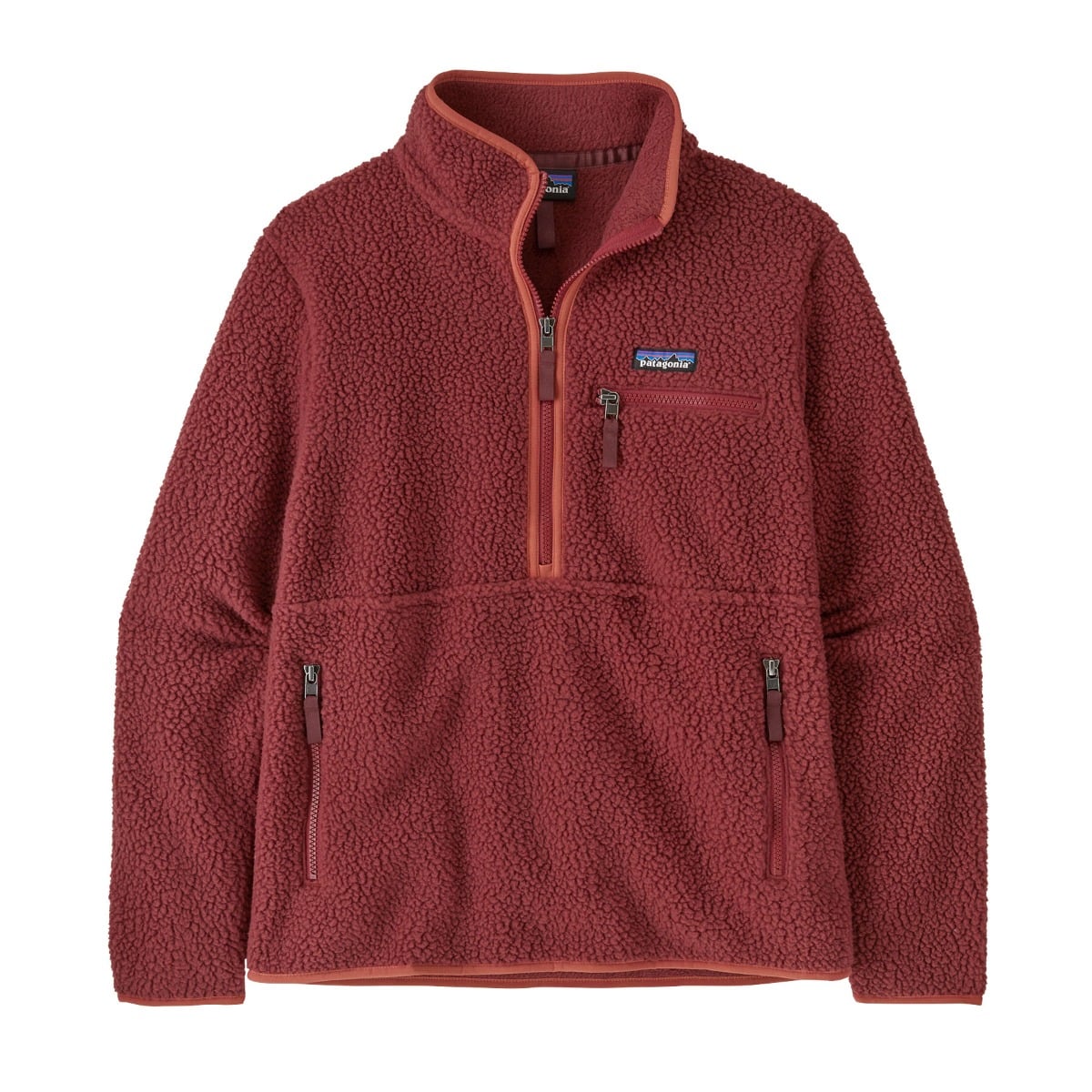 Patagonia Womens Retro Pile Fleece Marsupial Pullover in Sequoia Red